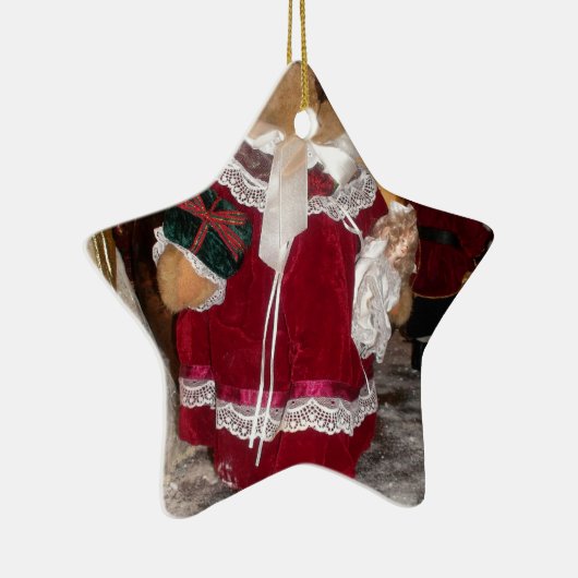 Kerstskater Teddy Bear Collectie. Keramisch Ornament (Rechts)