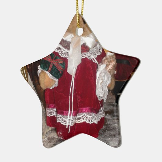 Kerstskater Teddy Bear Collectie. Keramisch Ornament (Links)