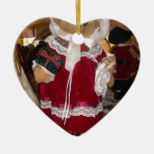 Kerstskater Teddy Bear Collectie. Keramisch Ornament (Voorkant)