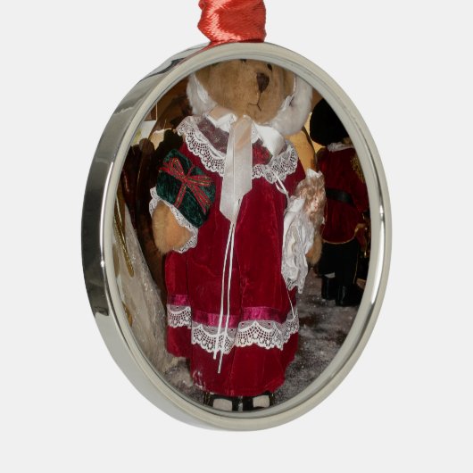 Kerstskater Teddy Bear Collectie. Metalen Ornament (Rechts)
