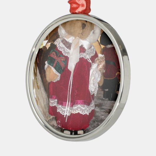 Kerstskater Teddy Bear Collectie. Metalen Ornament (Links)