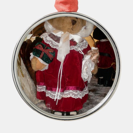Kerstskater Teddy Bear Collectie. Metalen Ornament (Voorkant)
