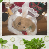 Kerstskater Teddy Bear Collectie. Theedoek (Gevouwen)