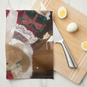 Kerstskater Teddy Bear Collectie. Theedoek (Quarter Fold)