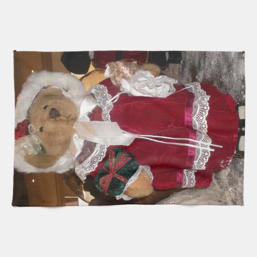 Kerstskater Teddy Bear Collectie. Theedoek (Horizontaal)