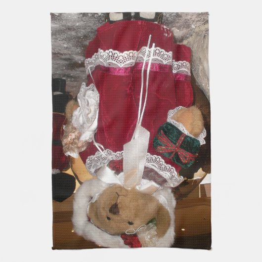 Kerstskater Teddy Bear Collectie. Theedoek (Verticaal)