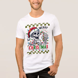 Kerstskelet en Suikerstok Tri-Blend Shirt