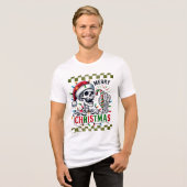 Kerstskelet en Suikerstok Tri-Blend Shirt (Voorkant volledig)