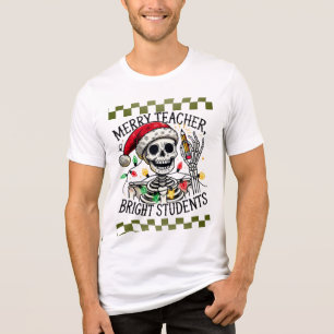 Kerstskelet en Suikerstokleraar Tri-Blend Shirt