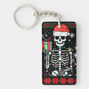 Kerstskelet Ik verkies Halloween Lelijke Kerstmis Sleutelhanger