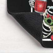 kerstskelet met glimlach Drink schedel Muismat (Hoek)