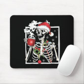 kerstskelet met glimlach Drink schedel Muismat (Met muis)