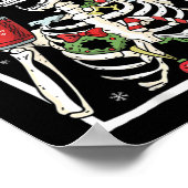 kerstskelet met glimlach Drink schedel Poster (Hoek)