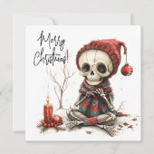 Kerstskelet met kaarsen en Ornamenten (Voorkant)