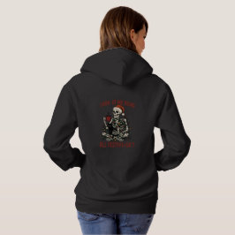 Kerstskelet met Katten Vakantie Snark Hoodie