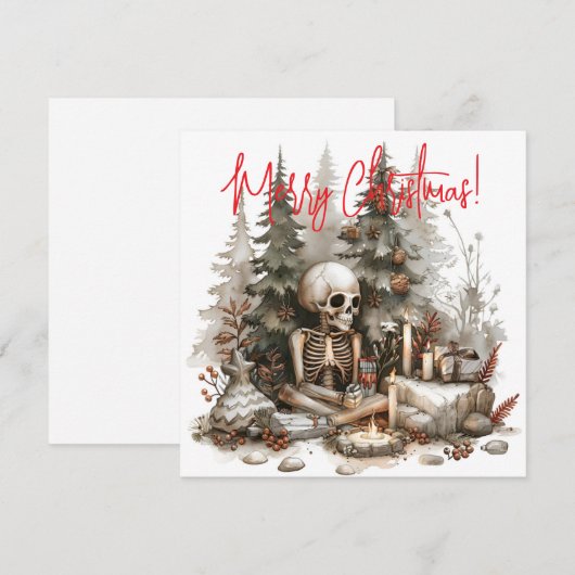 Kerstskelet met kerstbomen (Voorkant / Achterkant)