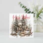 Kerstskelet met kerstbomen (Staand voorkant)