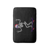 KERSTSKELET OP SKATEBOARD GRAPPIGE KERSTMIS BADMAT (Voorkant Verticaal)