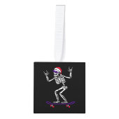 KERSTSKELET OP SKATEBOARD GRAPPIGE KERSTMIS DECORATIE (Voorkant)