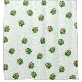 Kerstskelet Santa Hat Rode Groene Stippen Douchegordijn (Voorkant)