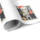 Kerstskeletkoffie Warme Chocolade Kerstmis Cadeaupapier (Rol Hoek)