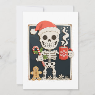Kerstskeletkoffie Warme Chocolade Kerstmis Feestdagenkaart