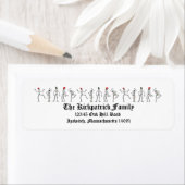 Kerstskeletten dansen etiket (Insitu)