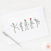 Kerstskeletten dansen rechthoekige sticker (Envelop)
