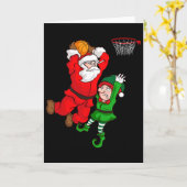Kerstsketch Kerstman Slam Dunk Elf Funny H Kaart (Gele Bloem)