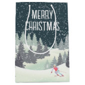 Kerstskiër in winterpijnen medium cadeauzakje (Voorkant)