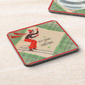 Kerstskiester uit de jaren vijftig bier onderzetter (Linkerzijde)