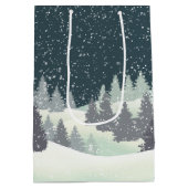 Kerstskiloper in winterdennen medium cadeauzakje (Achterkant)