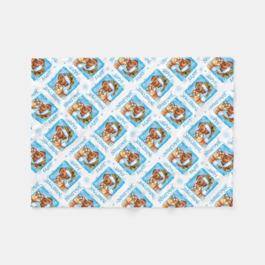 Kerstsla Fleece Deken (Voorkant (Horizontaal))