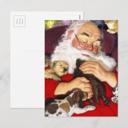  kerstslaap met Puppies Feestdagenkaart (Voorkant / Achterkant)