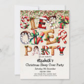 Kerstslaap over verjaardagsfeestje kaart (Voorkant)