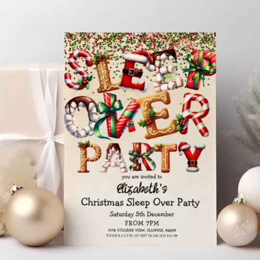 Kerstslaap over verjaardagsfeestje kaart