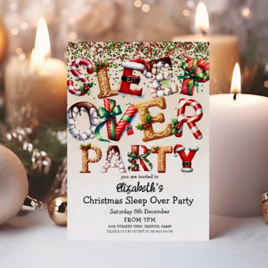 Kerstslaap over verjaardagsfeestje kaart