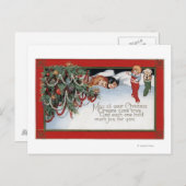 Kerstslaapkinderen en een gedicht feestdagenkaart (Voorkant / Achterkant)