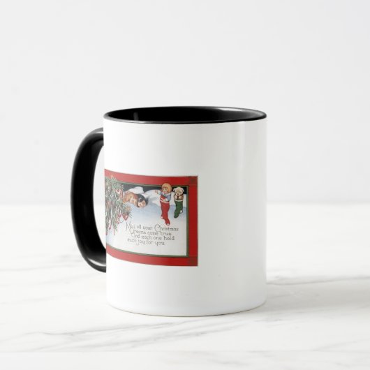 Kerstslaapkinderen en een gedicht mok (Voorkant links)