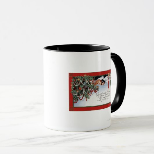 Kerstslaapkinderen en een gedicht mok (Voorkant rechts)