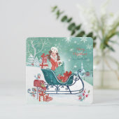 kerstslaapmeisje - groeten feestdagenkaart (Staand voorkant)