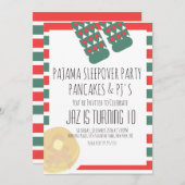 Kerstslaappover Pajamas Pancakes Birthday Kaart (Voorkant / Achterkant)