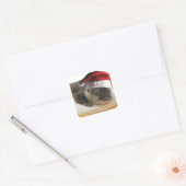 Kerstslaapstand Otter Vierkante Sticker (Envelop)