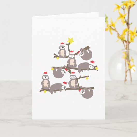 Kerstslak Kerstboom Kerstman Hoed Kaart (Gele Bloem)