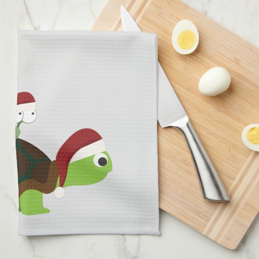 Kerstslak op een schildpad theedoek (Quarter Fold)