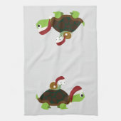 Kerstslak op een schildpad theedoek (Verticaal)