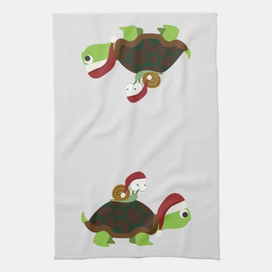 Kerstslak op een schildpad theedoek (Verticaal)