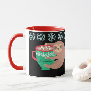 Kerstslak Persoonlijk Zwart Rood Mok