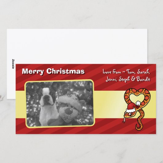 Kerstslang Feestdagenkaart (Voorkant / Achterkant)