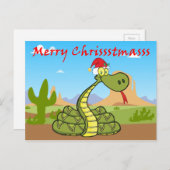 Kerstslang in Santa Hat Feestdagenkaart (Voorkant / Achterkant)